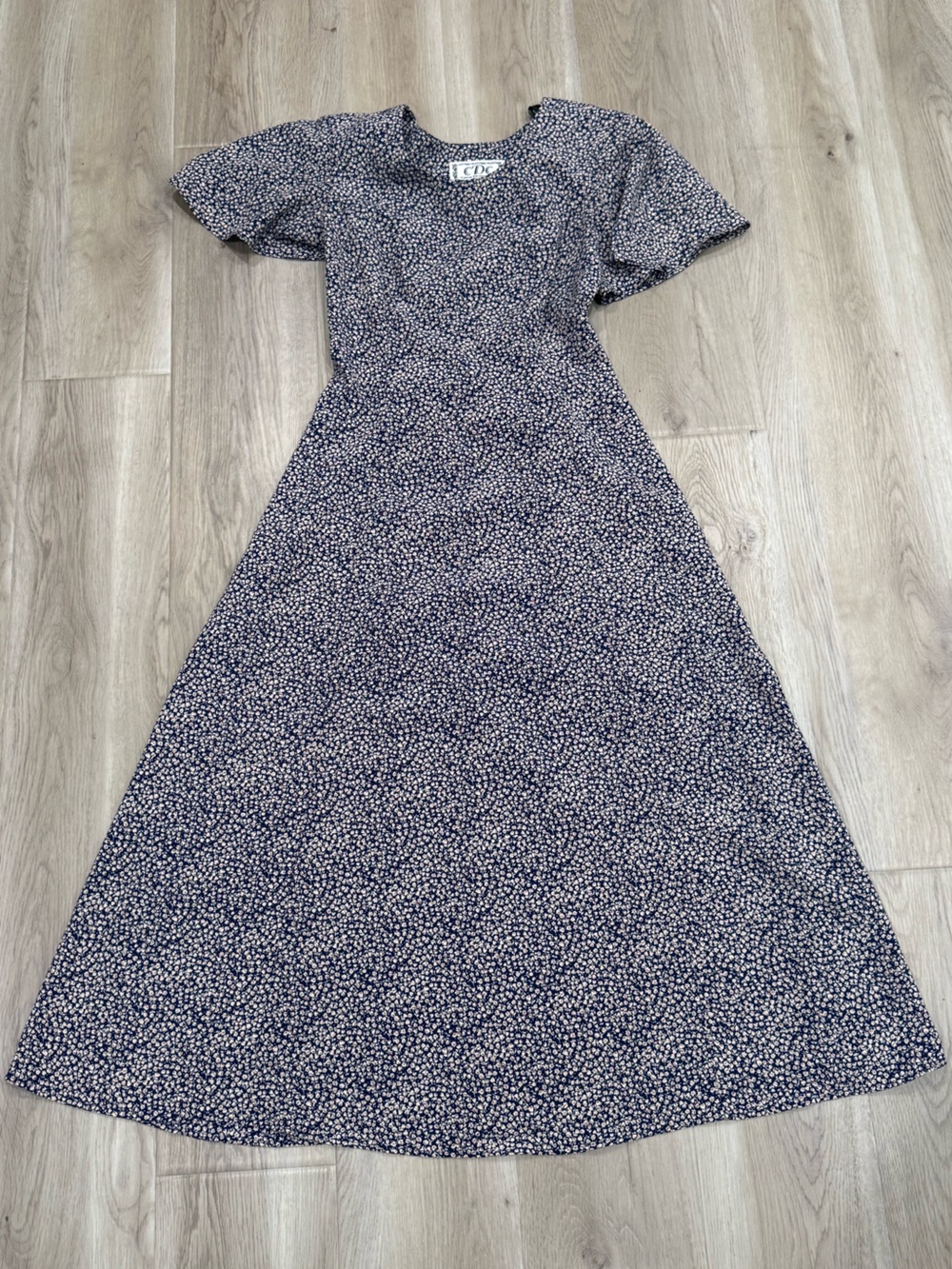 CDC Navy and White Floral Maxi Dress